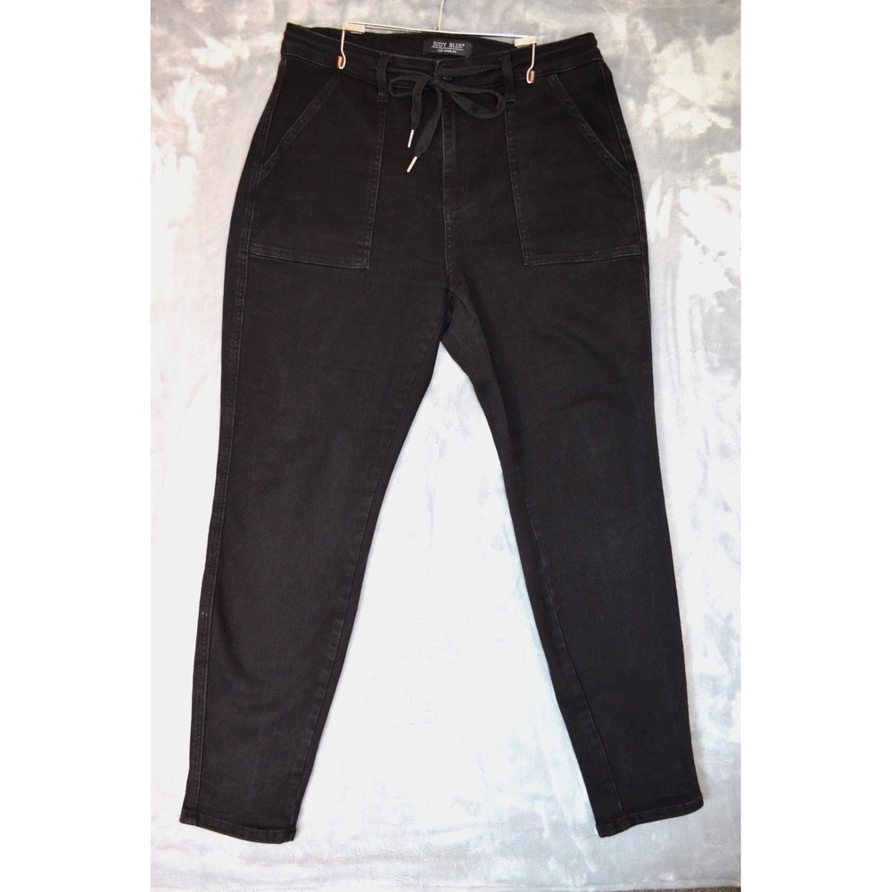 Judy Blue Black Jogger Jeans Womens 11/30 (fits 33 x 30) Stretch Cotton Blend